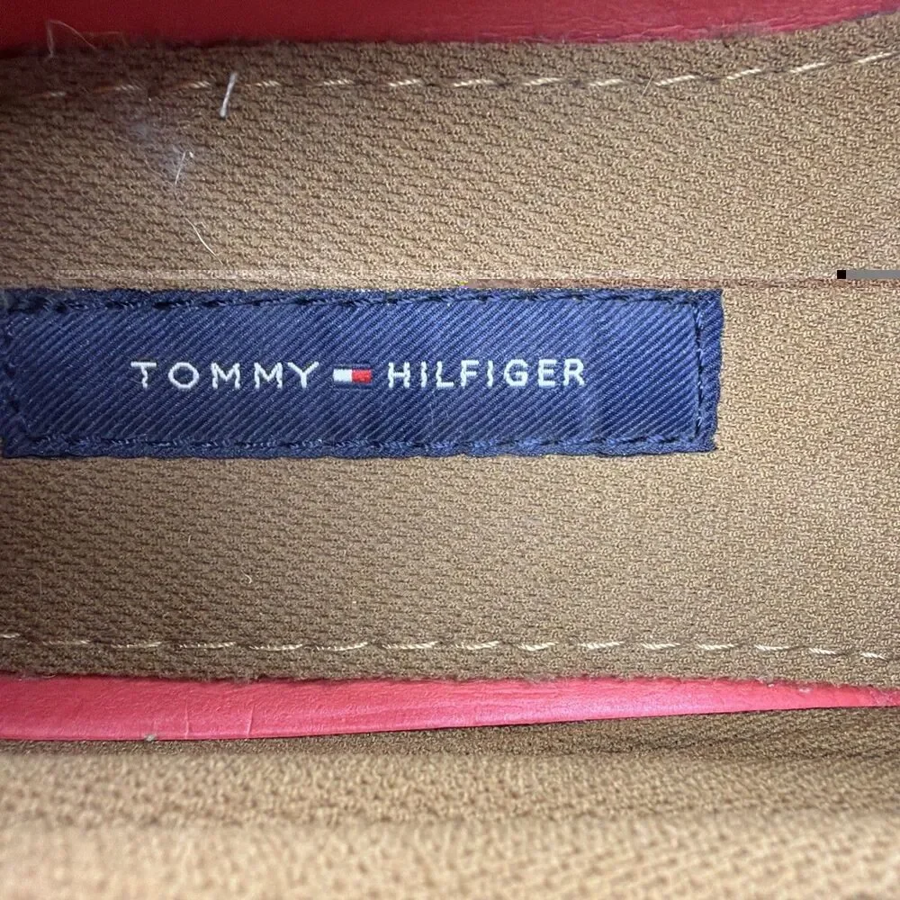 Tommy Hilfiger Mens Sz 10.5 Brown Leather Loafers Casual Comfort Slip On Shoes